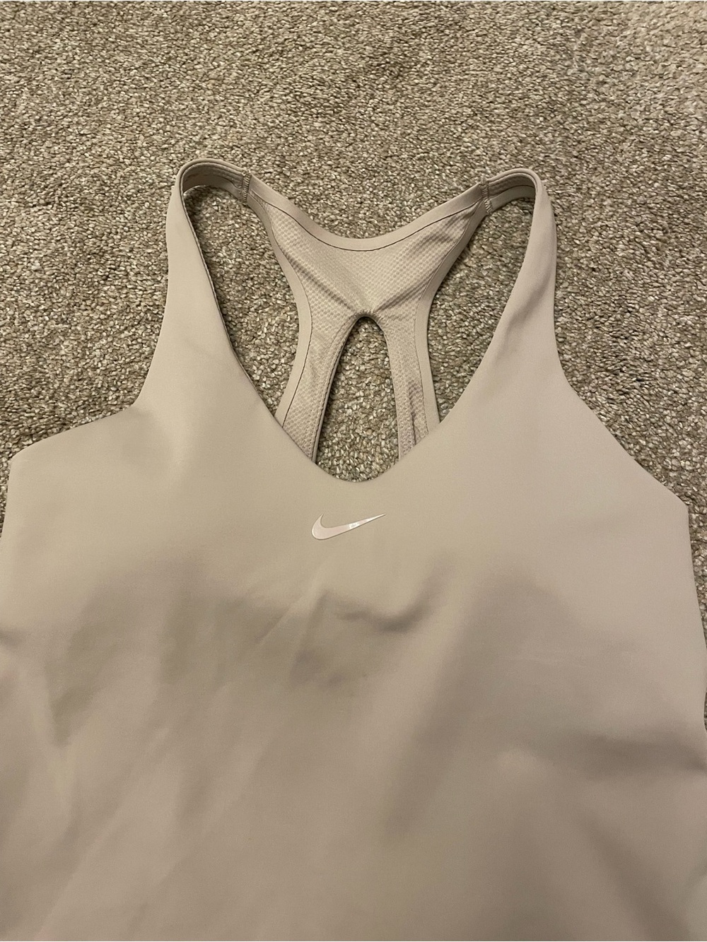 Nike Universa Medium Support Padded Beige Racerback Sports Bra/tank  Sz S NWT - Picture 5 of 5